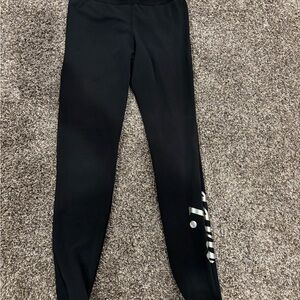 Nike Kids Black Leggings with White Logo